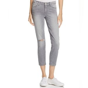 PAIGE Verdugo crop jeans stone grey destructed size 30